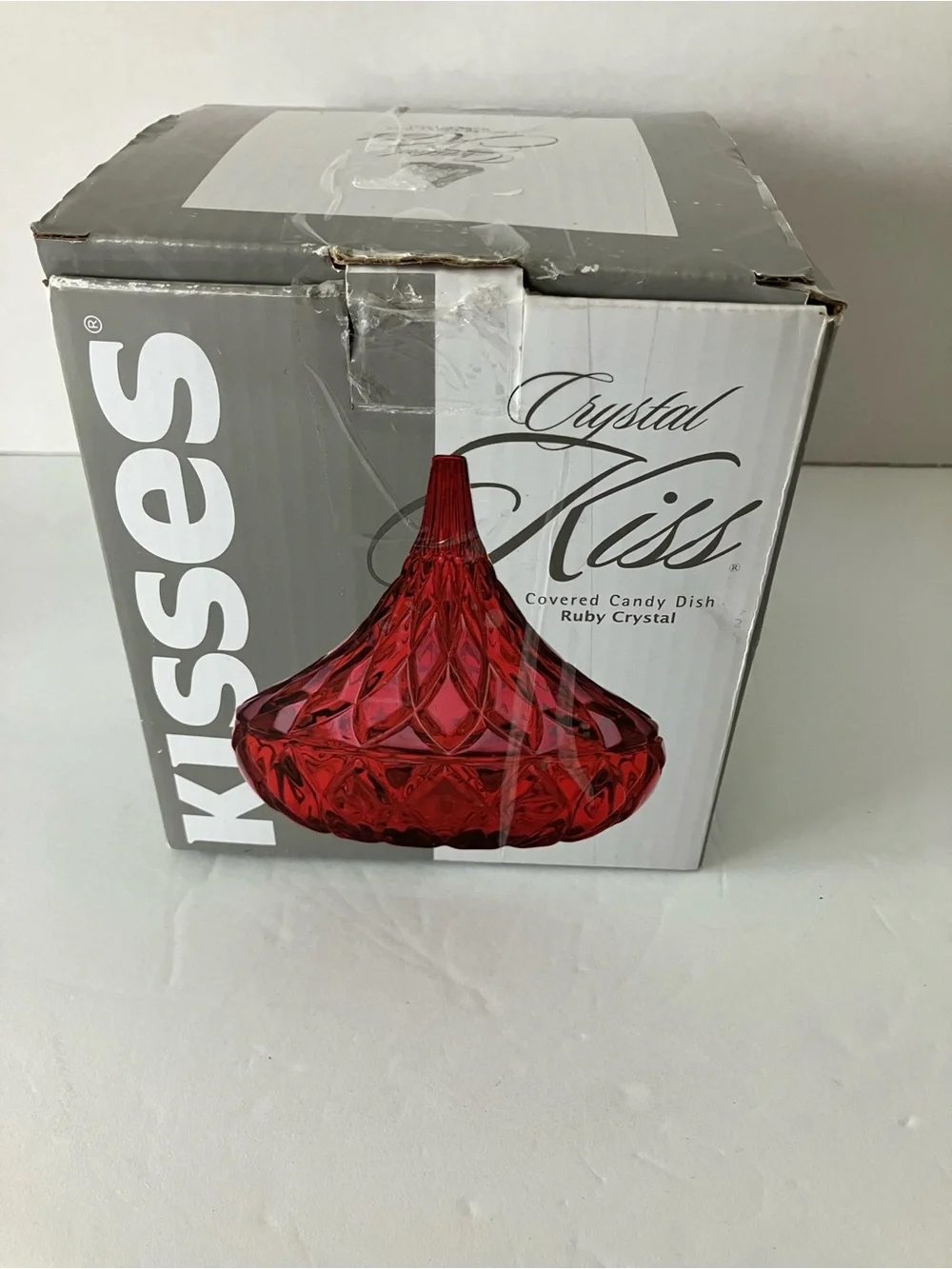 Shannon Lead Crystal Hershey’s Kiss Red Candy Dish